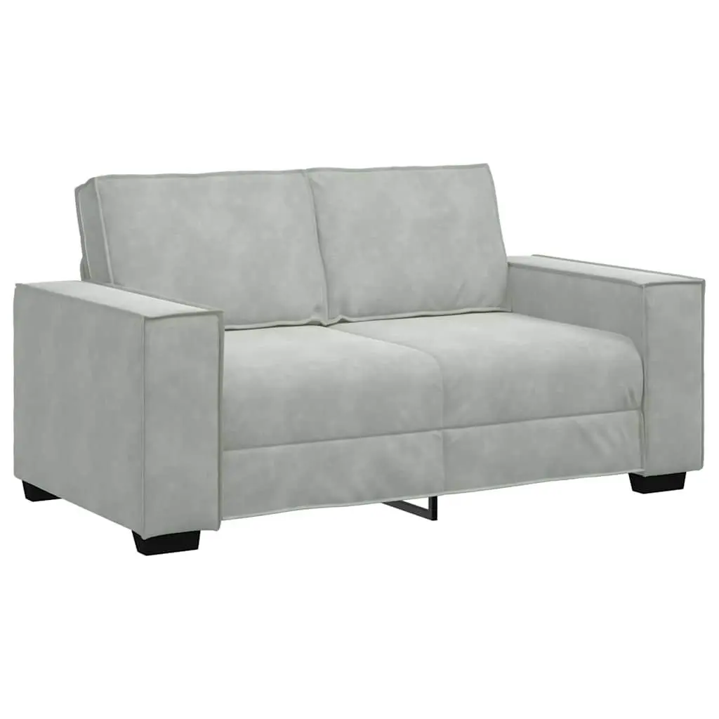 3 Piece Sofa Set Living Room Grey Linen-Blend