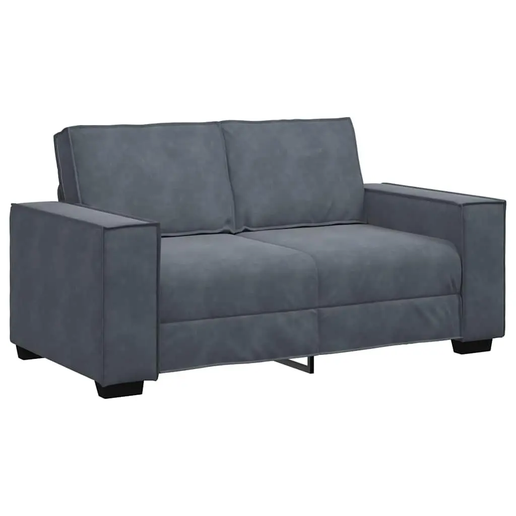 3 Piece Sofa Set Grey Velvet Living Room