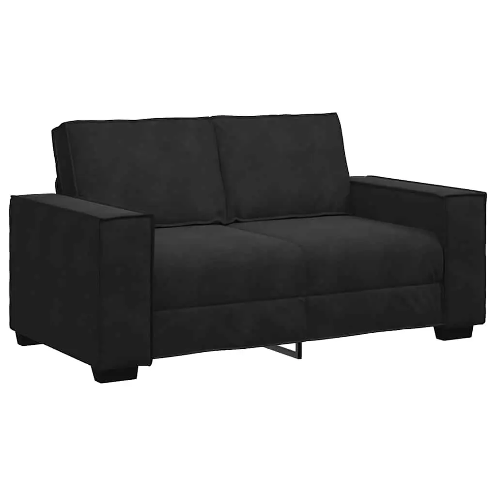 3 Piece Black Velvet Sofa Set