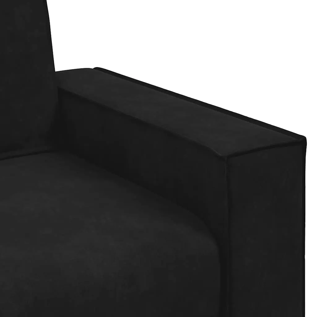 3 Piece Black Velvet Sofa Set
