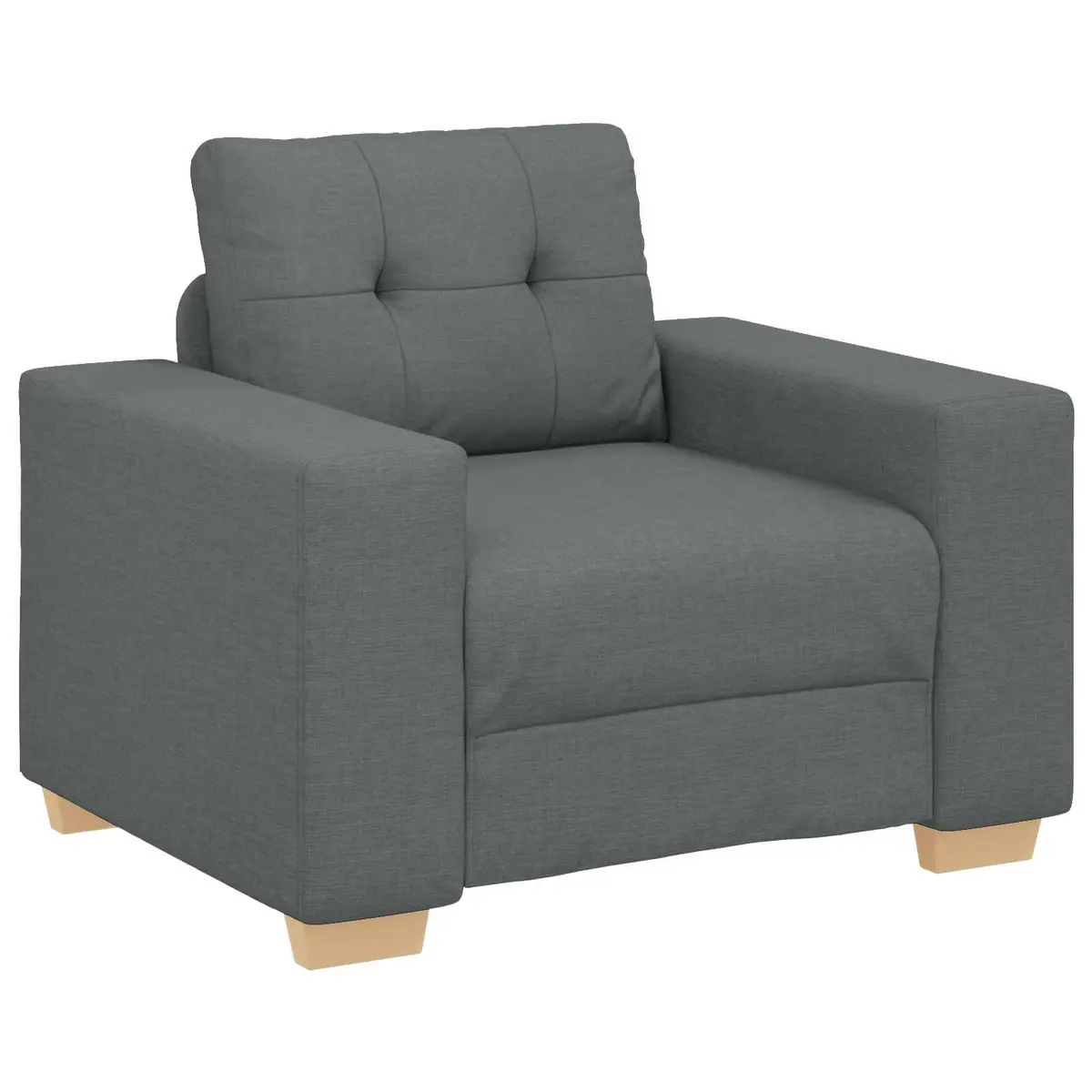 Modular Sofa Set 3-Piece Living Room Couch Grey Linen-blend Fabric Lounger