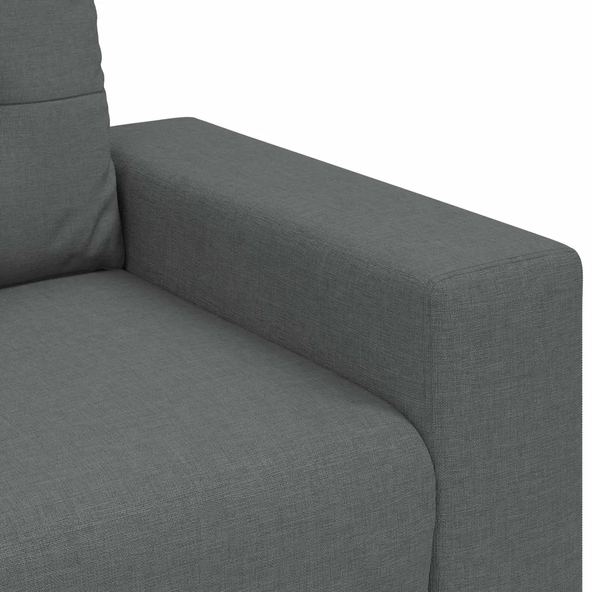 Modular Sofa Set 3-Piece Living Room Couch Grey Linen-blend Fabric Lounger