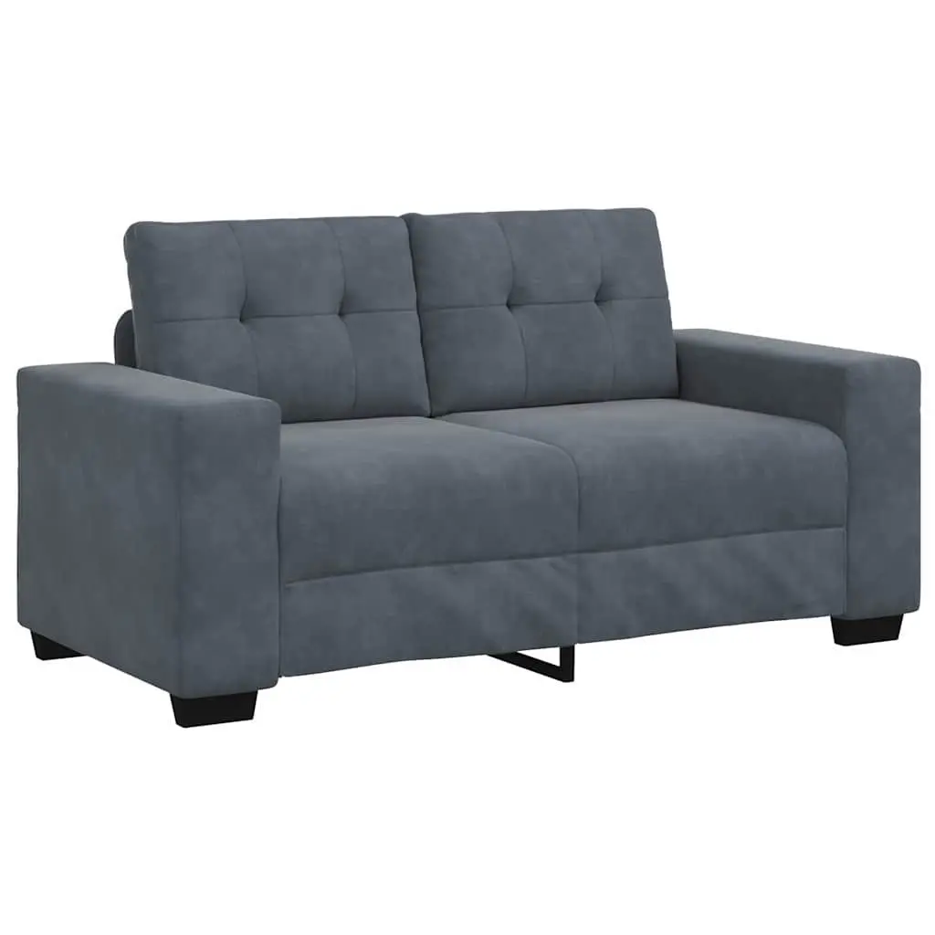 3 Piece Sofa Set for Living Room Grey Velvet Armchair 2 Seater 3 Seater Modern