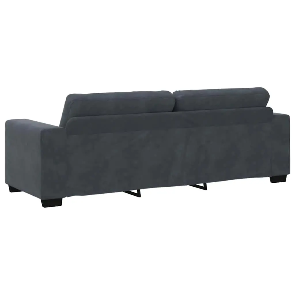 3 Piece Sofa Set for Living Room Grey Velvet Armchair 2 Seater 3 Seater Modern