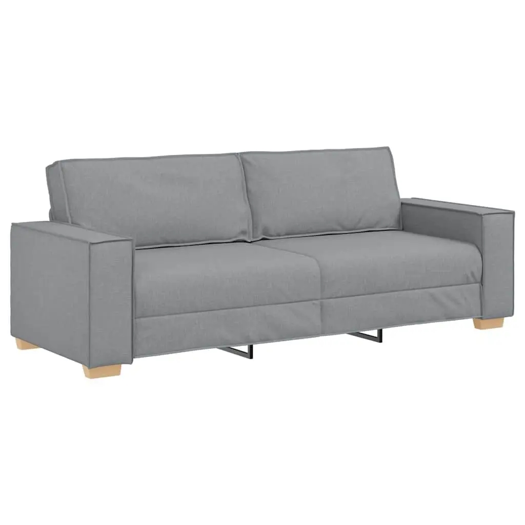 2 Piece Sofa Set Grey Fabric Living Room Lounge Couch with Cushions Armrests