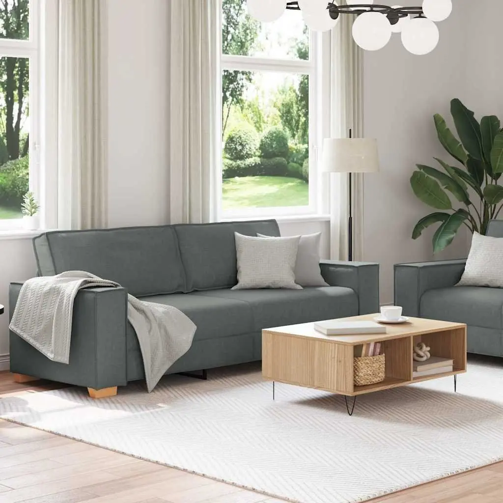 2 Piece Grey Sofa Set Living Room Couch