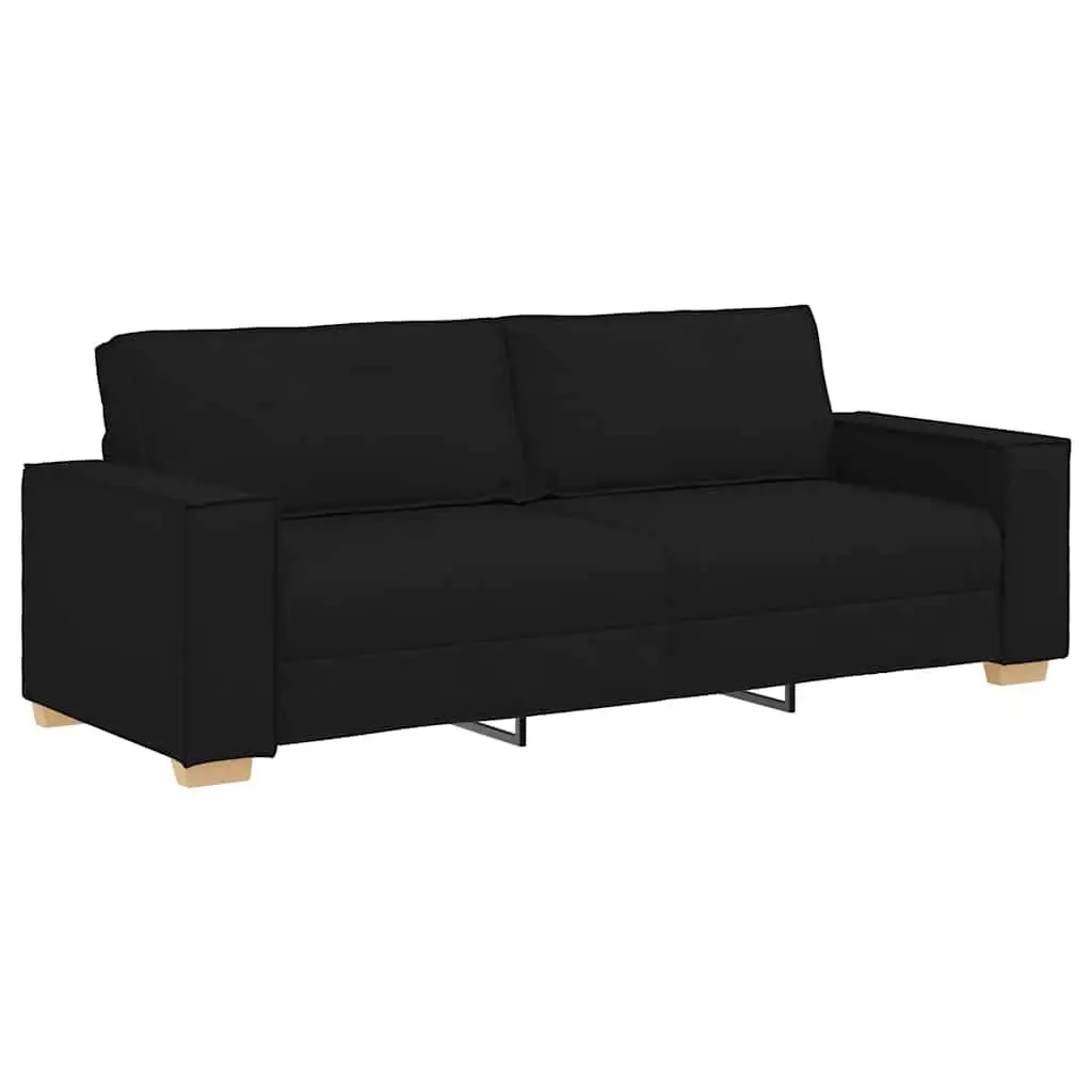 2 Piece Sofa Set for Living Room Black Fabric