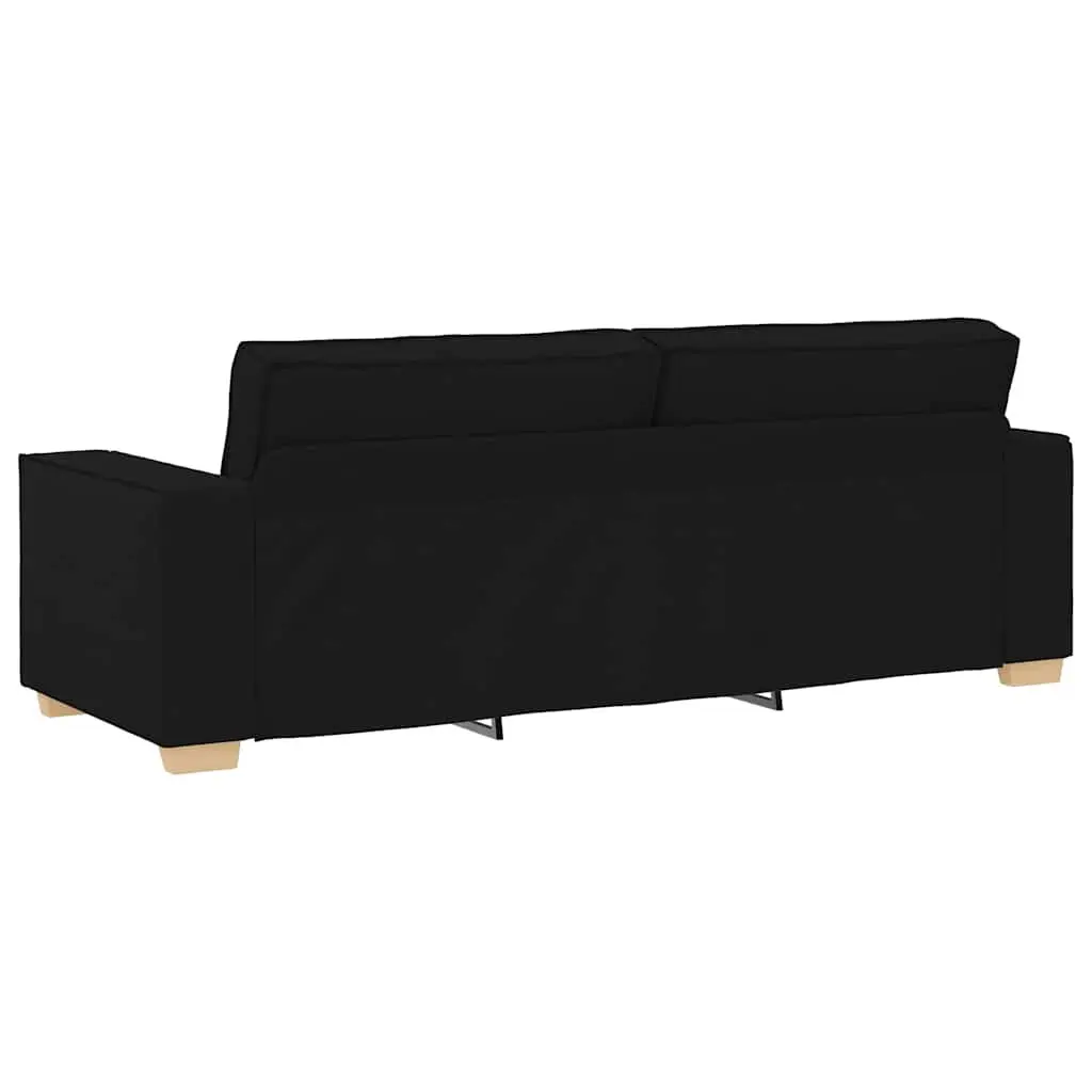 2 Piece Sofa Set for Living Room Black Fabric