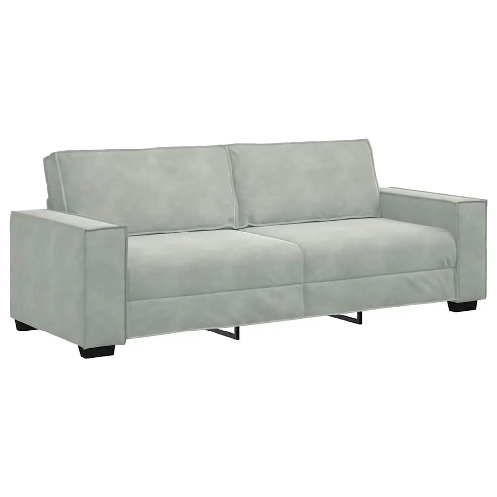 2 Piece Sofa Set Grey Velvet Living Room