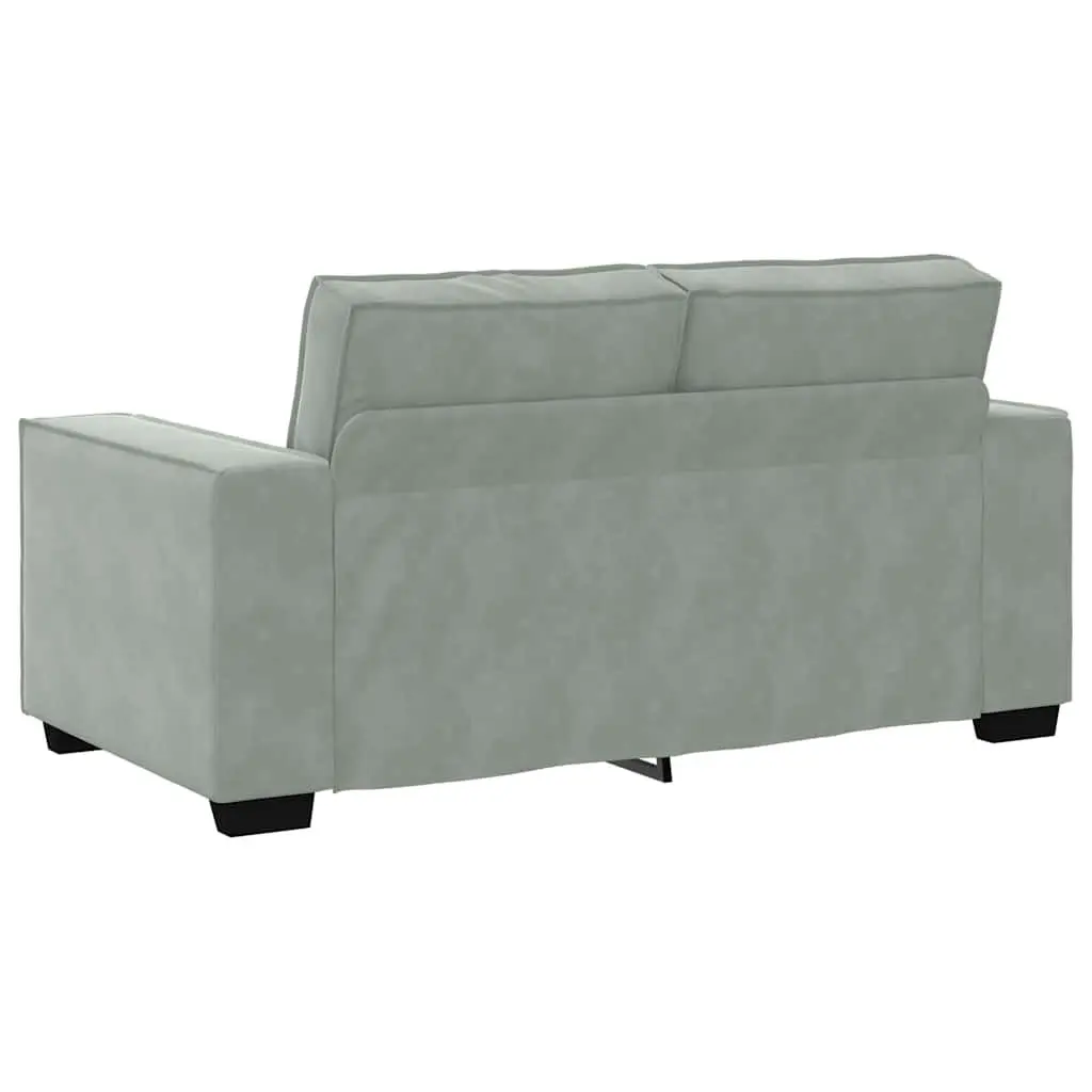 2 Piece Sofa Set Grey Velvet Living Room