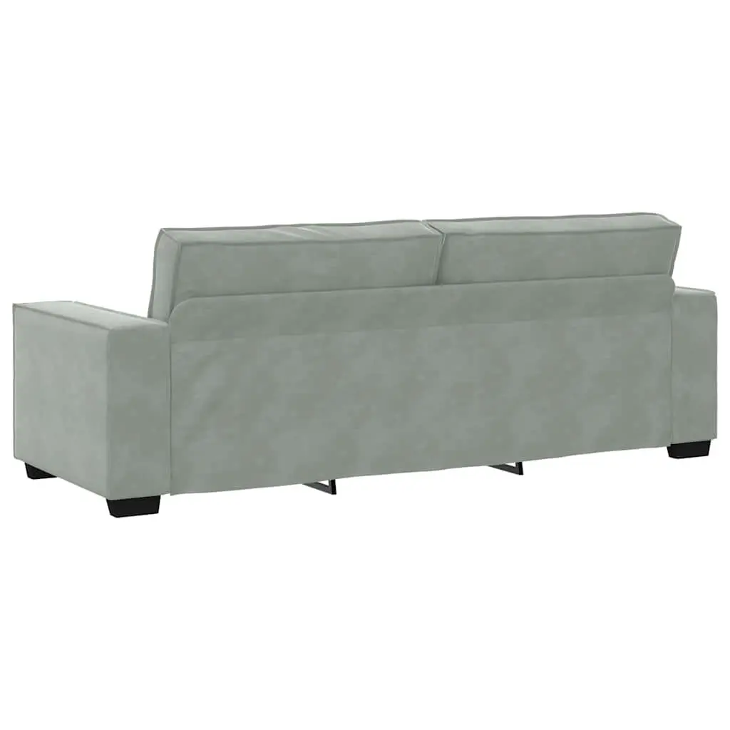 2 Piece Sofa Set Grey Velvet Living Room