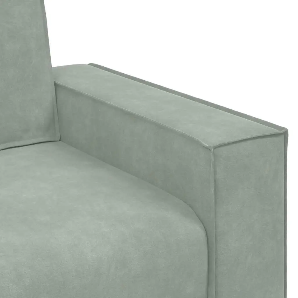 2 Piece Sofa Set Grey Velvet Living Room