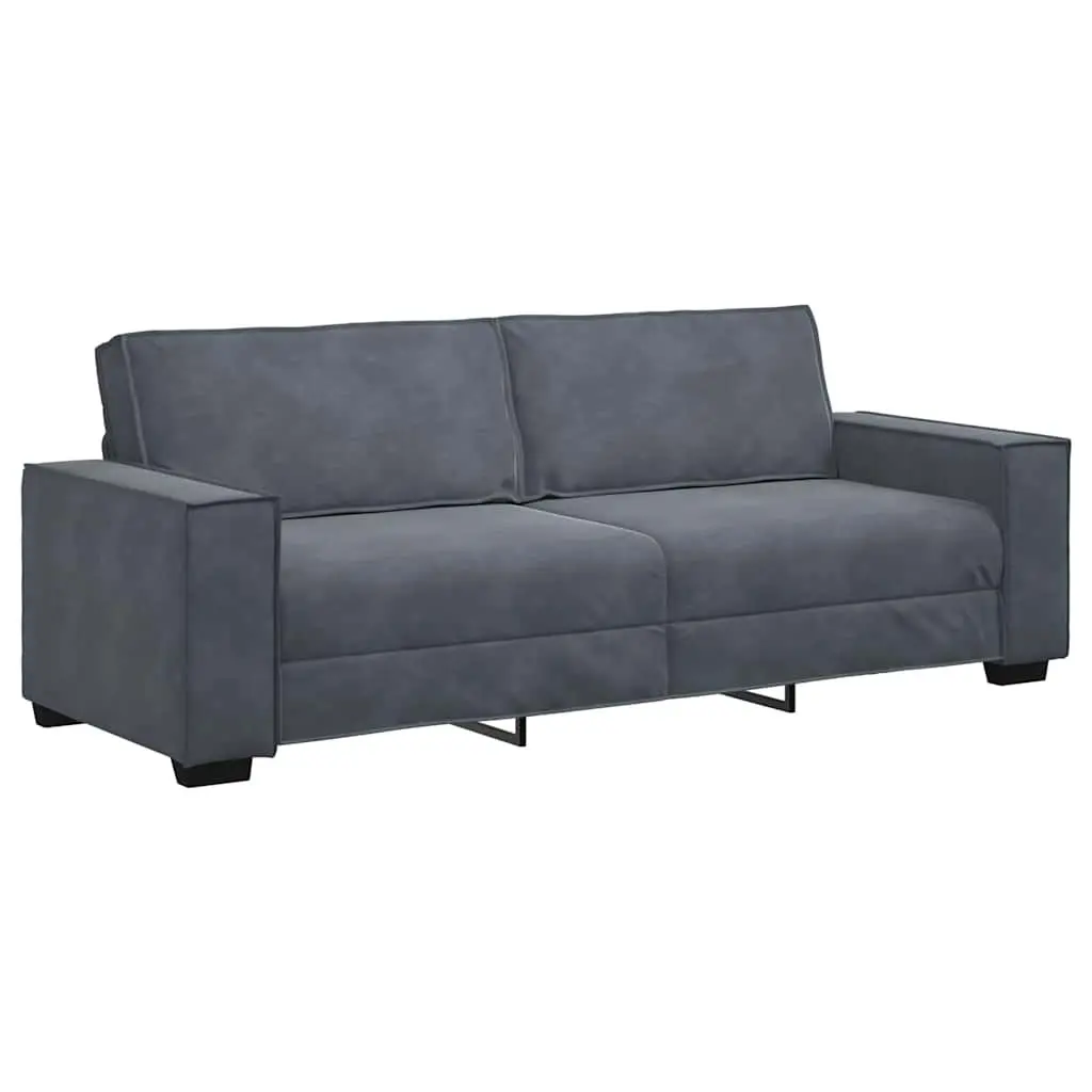 Sofa Set Living Room Grey Velvet 2 Piece