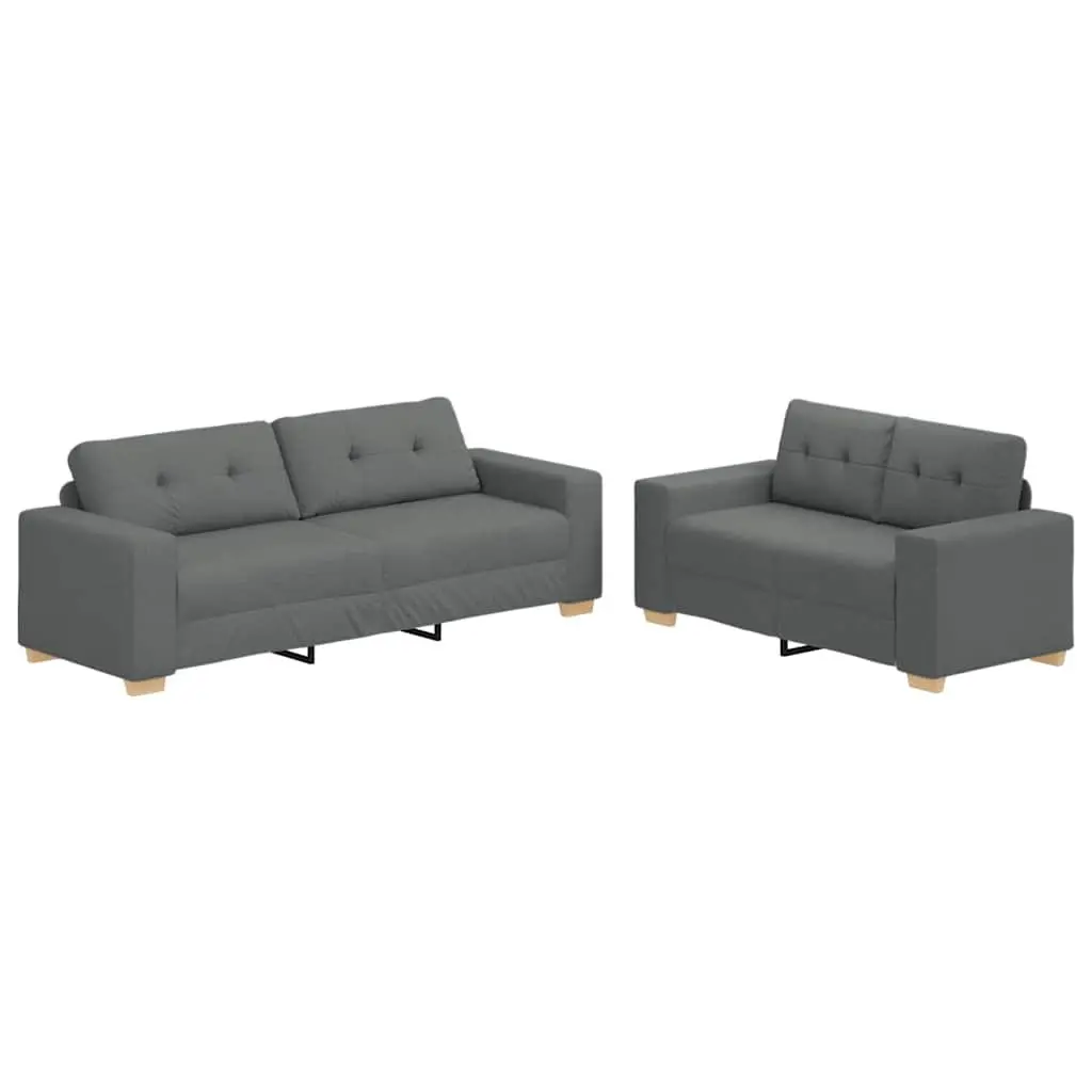 2 Piece Grey Sofa Set