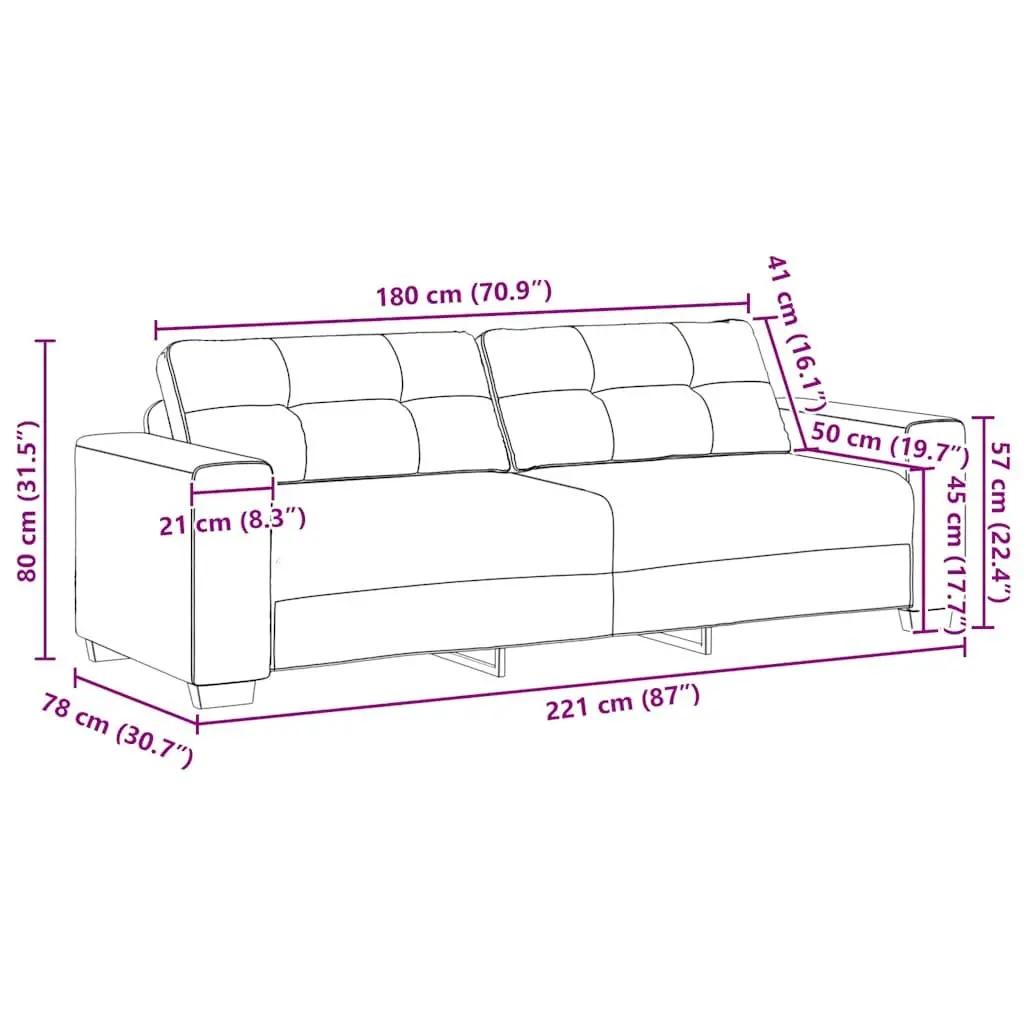 2-Piece Black Fabric Sofa Set