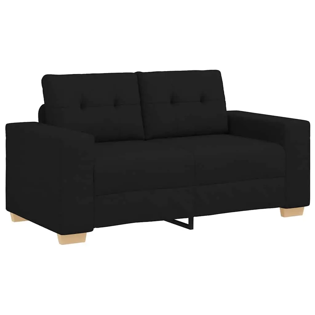 2-Piece Black Fabric Sofa Set