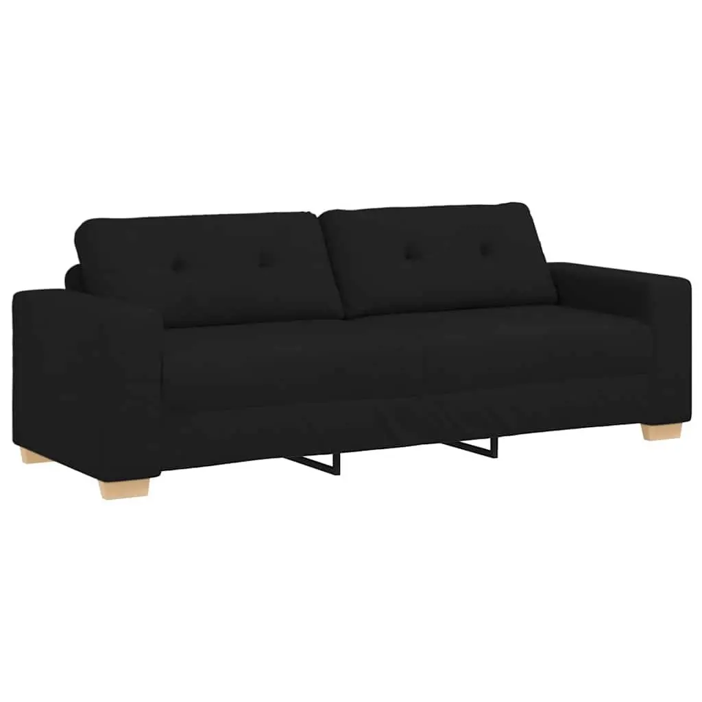 2-Piece Black Fabric Sofa Set