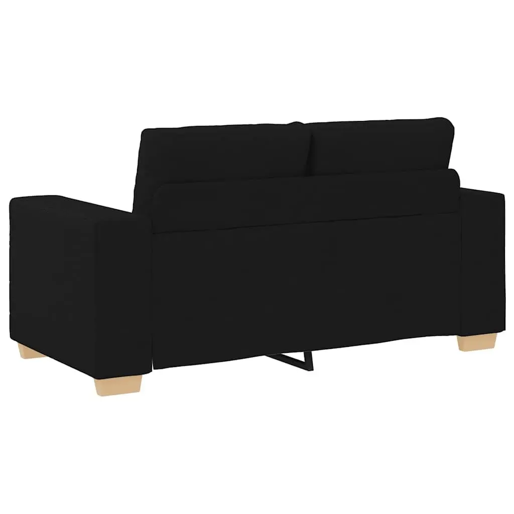 2-Piece Black Fabric Sofa Set