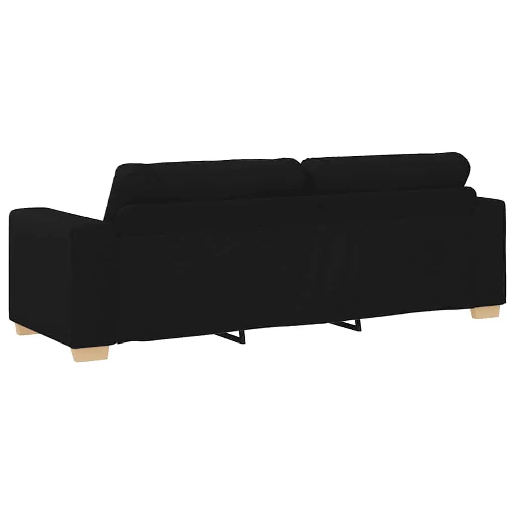 2-Piece Black Fabric Sofa Set