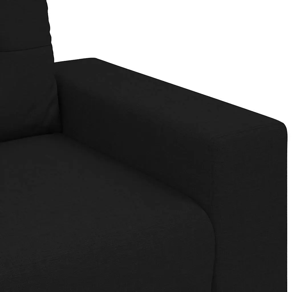 2-Piece Black Fabric Sofa Set