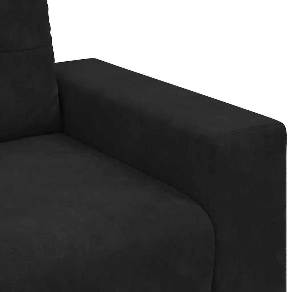 Sofa Set for Living Room Black Velvet 2 Piece