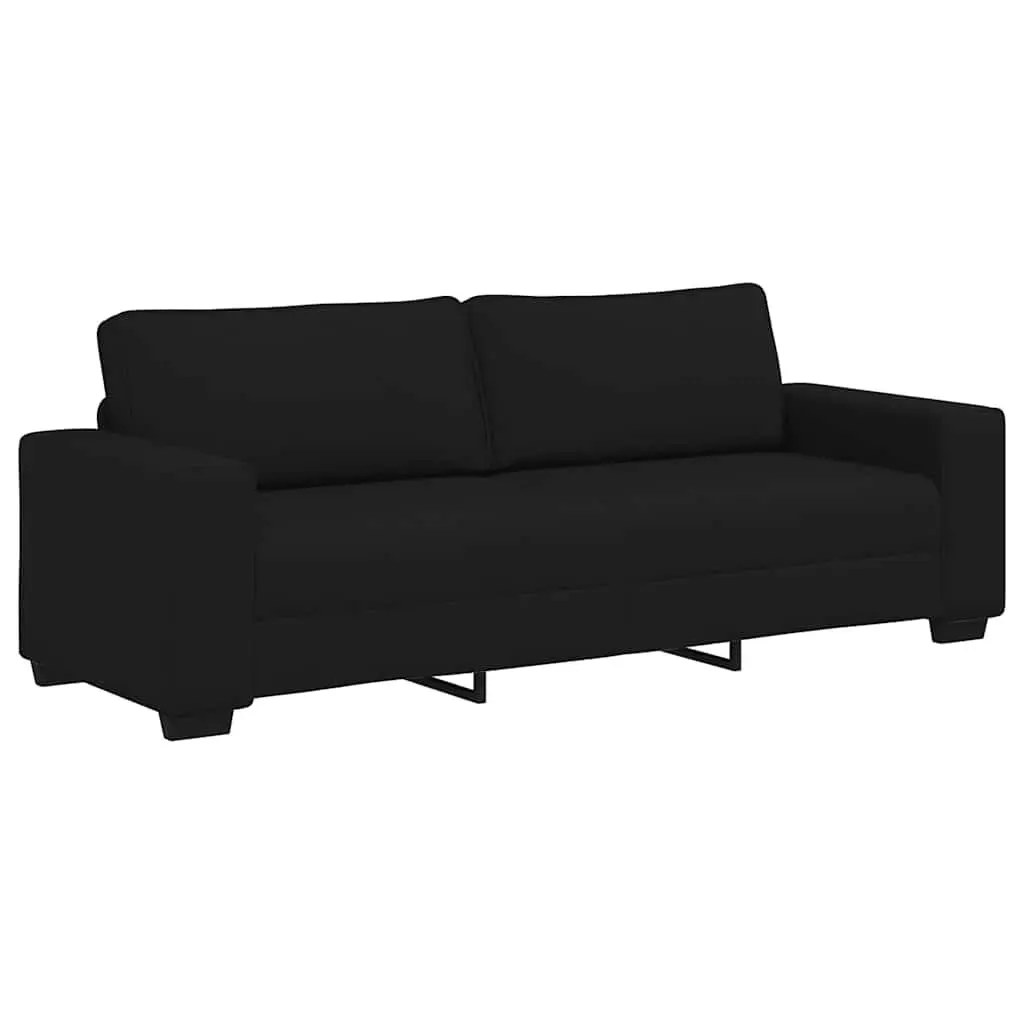 2 Piece Sofa Set Black Fabric Living Room Furniture
