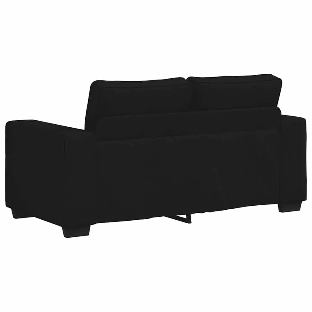 2 Piece Sofa Set Black Fabric Living Room Furniture