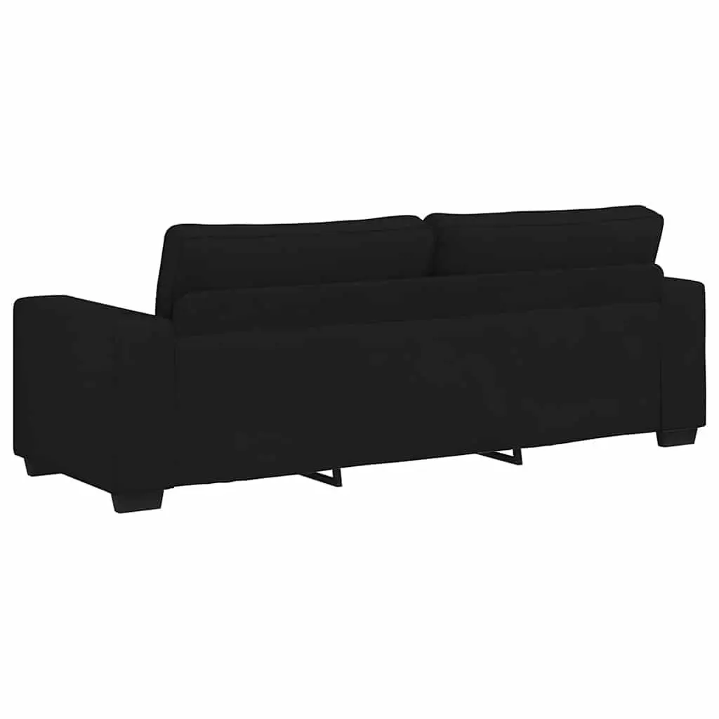 2 Piece Sofa Set Black Fabric Living Room Furniture
