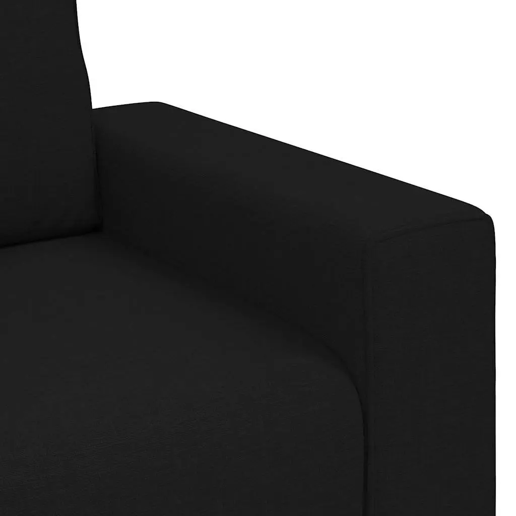 2 Piece Sofa Set Black Fabric Living Room Furniture