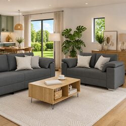 Specifications for a Modern Grey 2-Seater Fabric Sofa