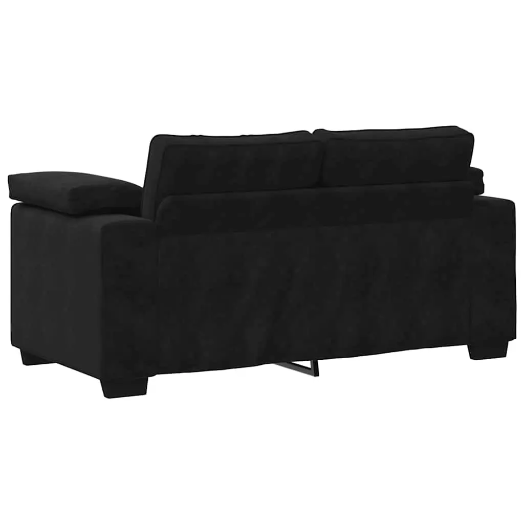 Black Velvet 2 Piece Sofa Set