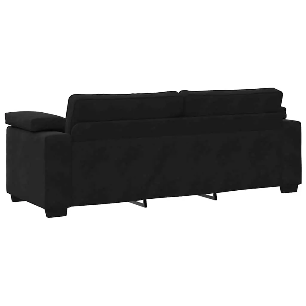 Black Velvet 2 Piece Sofa Set