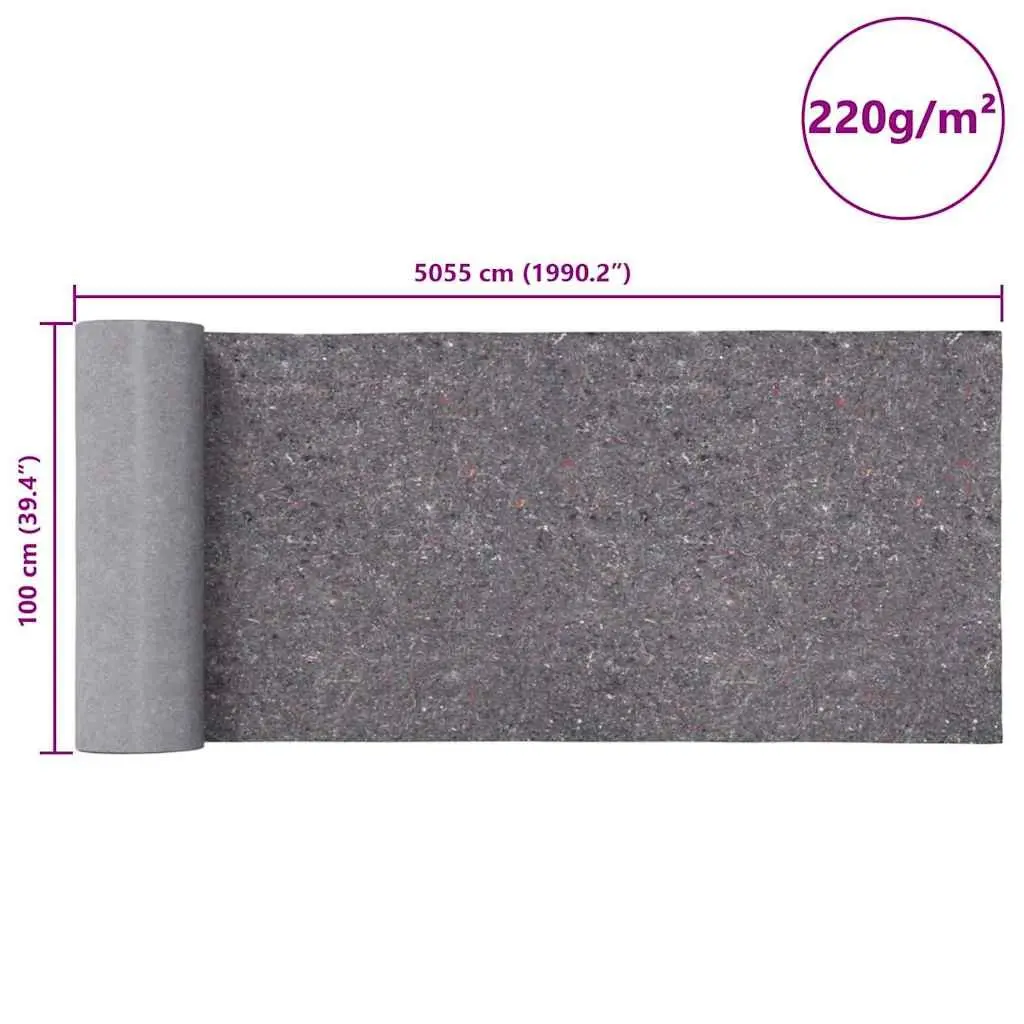 Non-slip Painter Fleece Roll 50m x 1m Floor Protection Dust Cover 220gsm 2 Pack