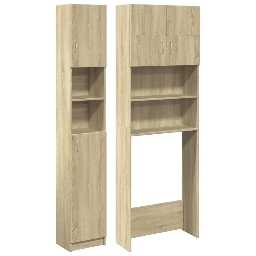 Bathroom Furniture Set Above Washing Machine 2pcs Sonoma Oak