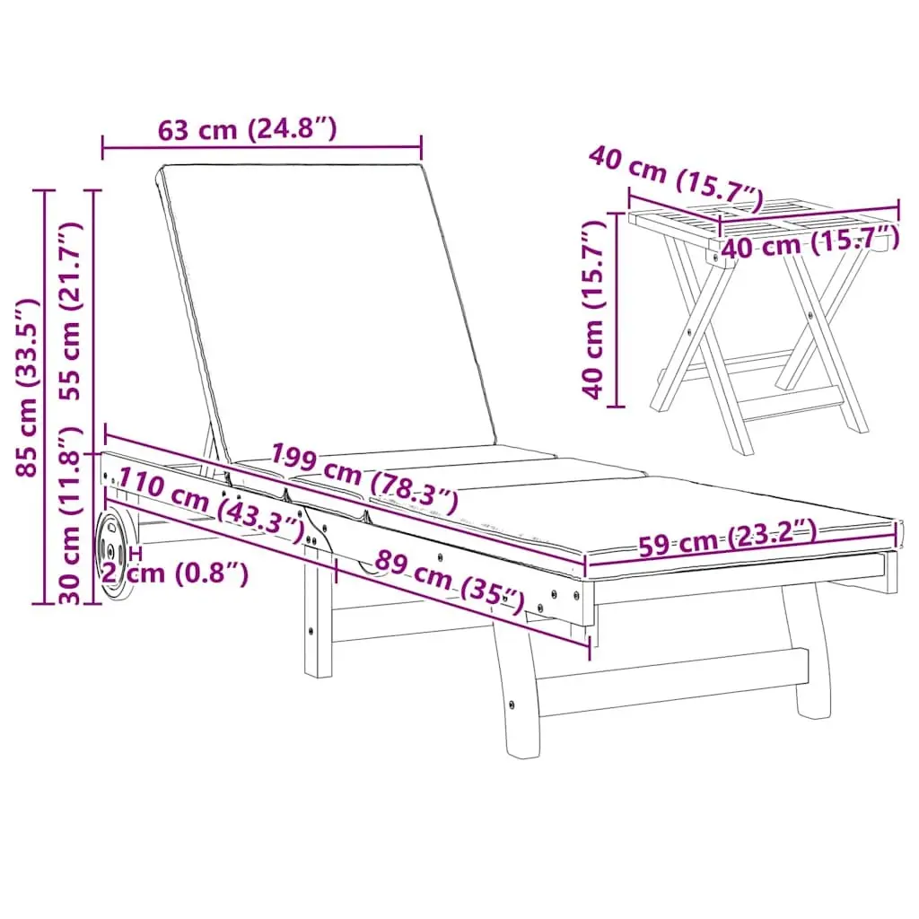 Sun Lounger Set 3 pcs Outdoor Garden Terrace Reclining Chair Brown