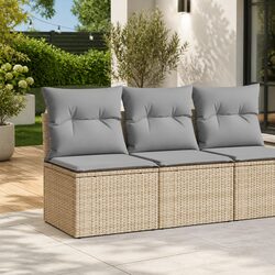 Garden Sofa Set 2 Piece with Specifications: Beige Cushions and Storage