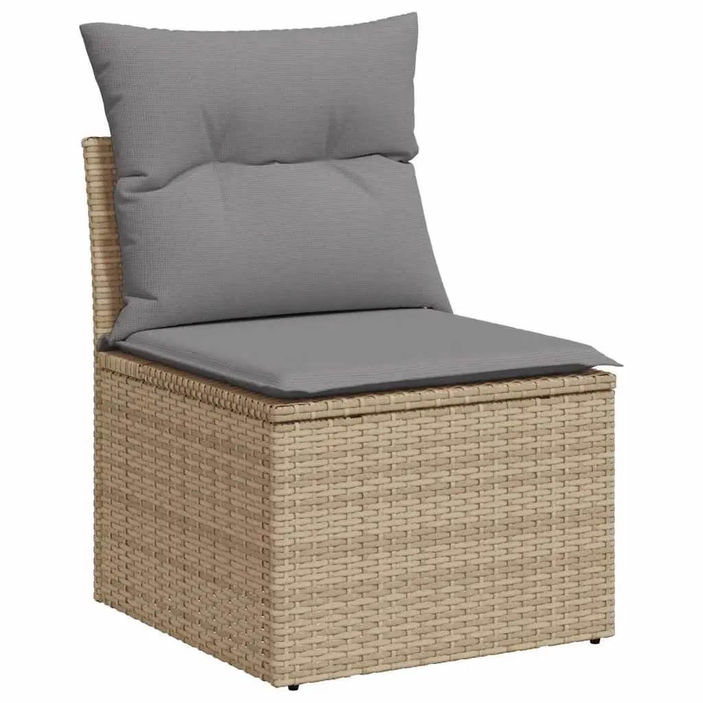 Garden Sofa Set 2 Piece Outdoor Furniture Beige Cushions Modular Patio Seating