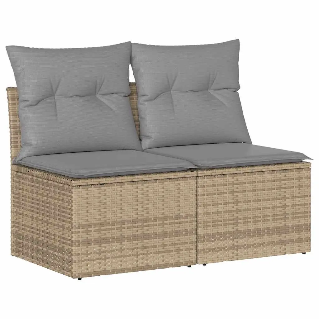 Garden Sofa Set Outdoor Furniture 2 Piece Beige Rattan Patio Seating
