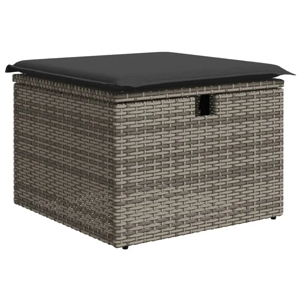 Garden Sofa Set Outdoor Furniture 5 Piece Grey Poly Rattan Modular with Storage