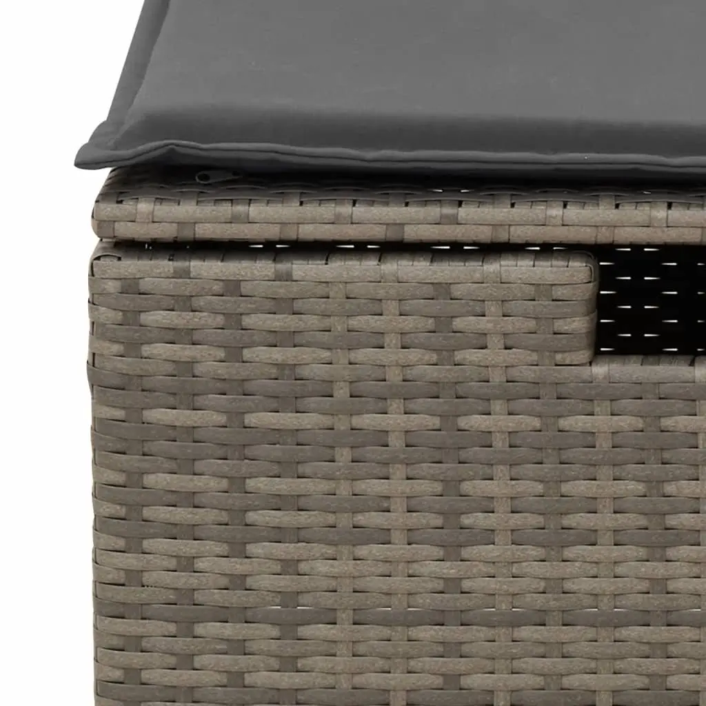 Garden Sofa Set Outdoor Furniture 5 Piece Grey Poly Rattan Modular with Storage