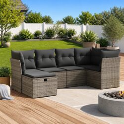 Grey Modular 6 Piece Garden Sofa Set with Storage