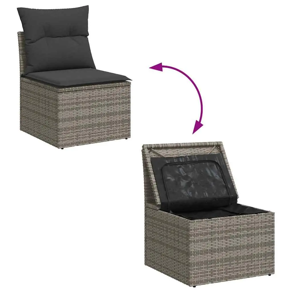 Grey Modular 6 Piece Garden Sofa Set with Storage