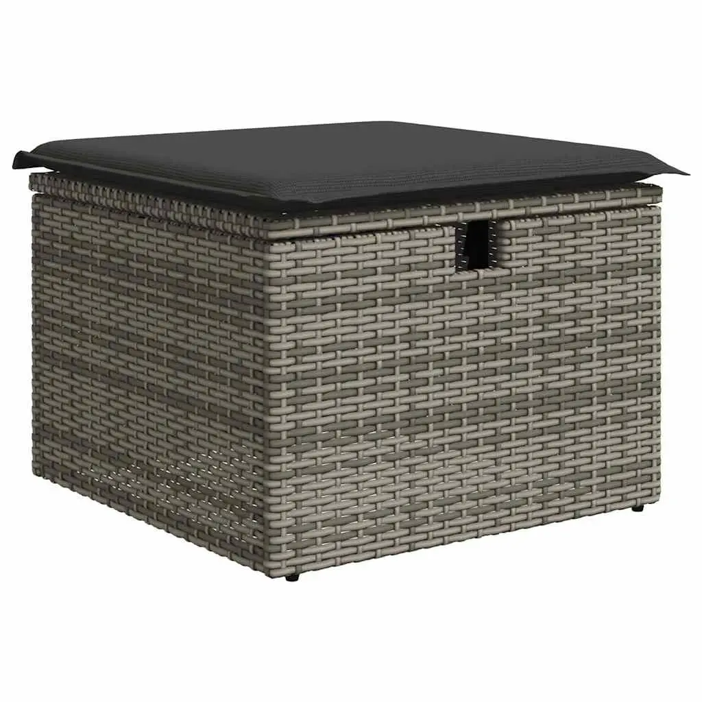 Garden Sofa Set Outdoor Furniture 7 Piece Grey Poly Rattan Modular Patio Seating