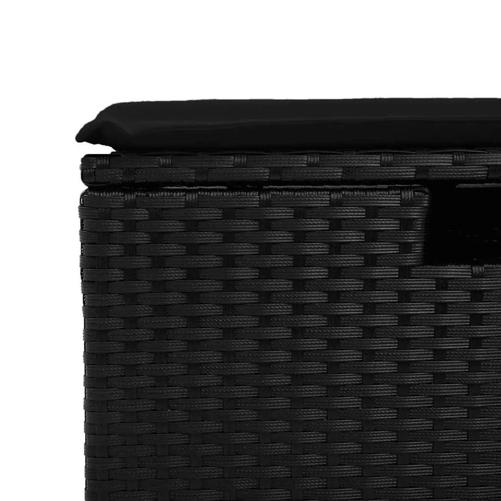Garden Sofa Set 6 Piece Outdoor Patio Furniture Black Poly Rattan Modular with