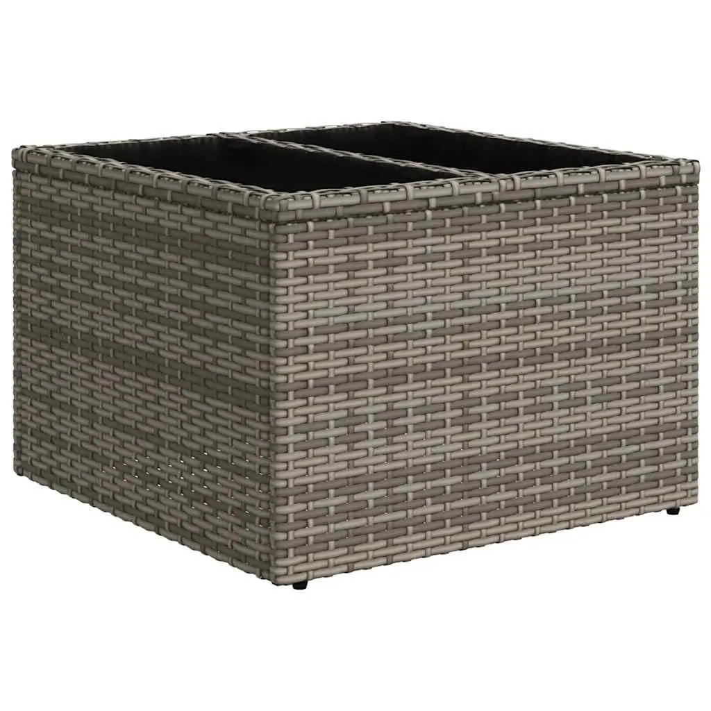 9 Piece Modular Outdoor Sofa Set Grey PE Rattan with Storage for Patio Garden Furniture