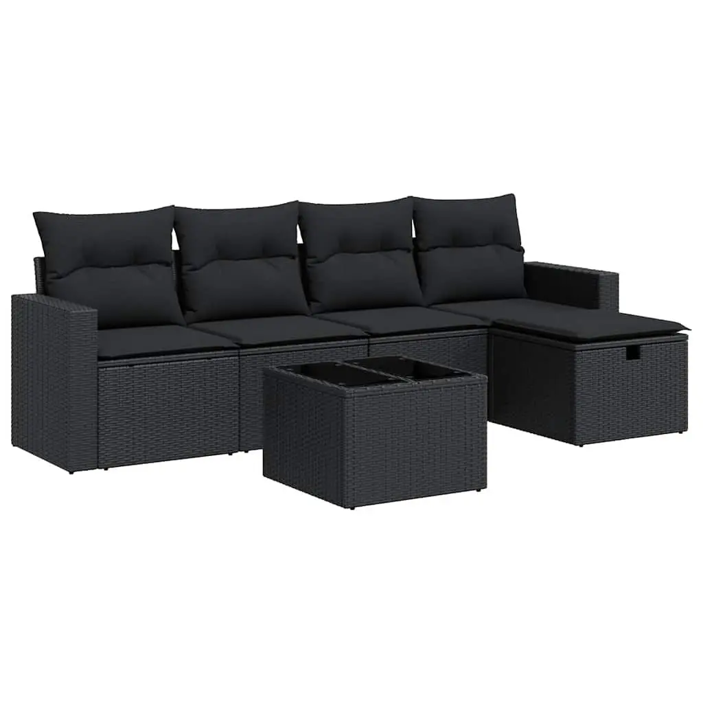 Garden Sofa Set Outdoor Patio Furniture Modular Black 6 Piece