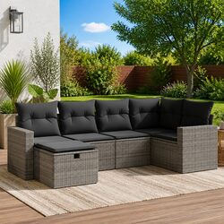 6 Piece Modular Grey Garden Sofa Set Specifications