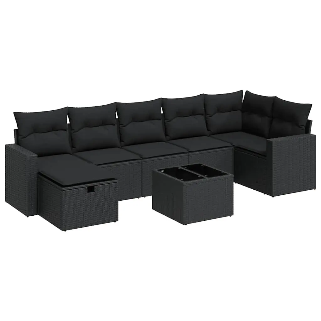 Garden Sofa Set Outdoor Furniture Patio Lounge 8 Piece Black