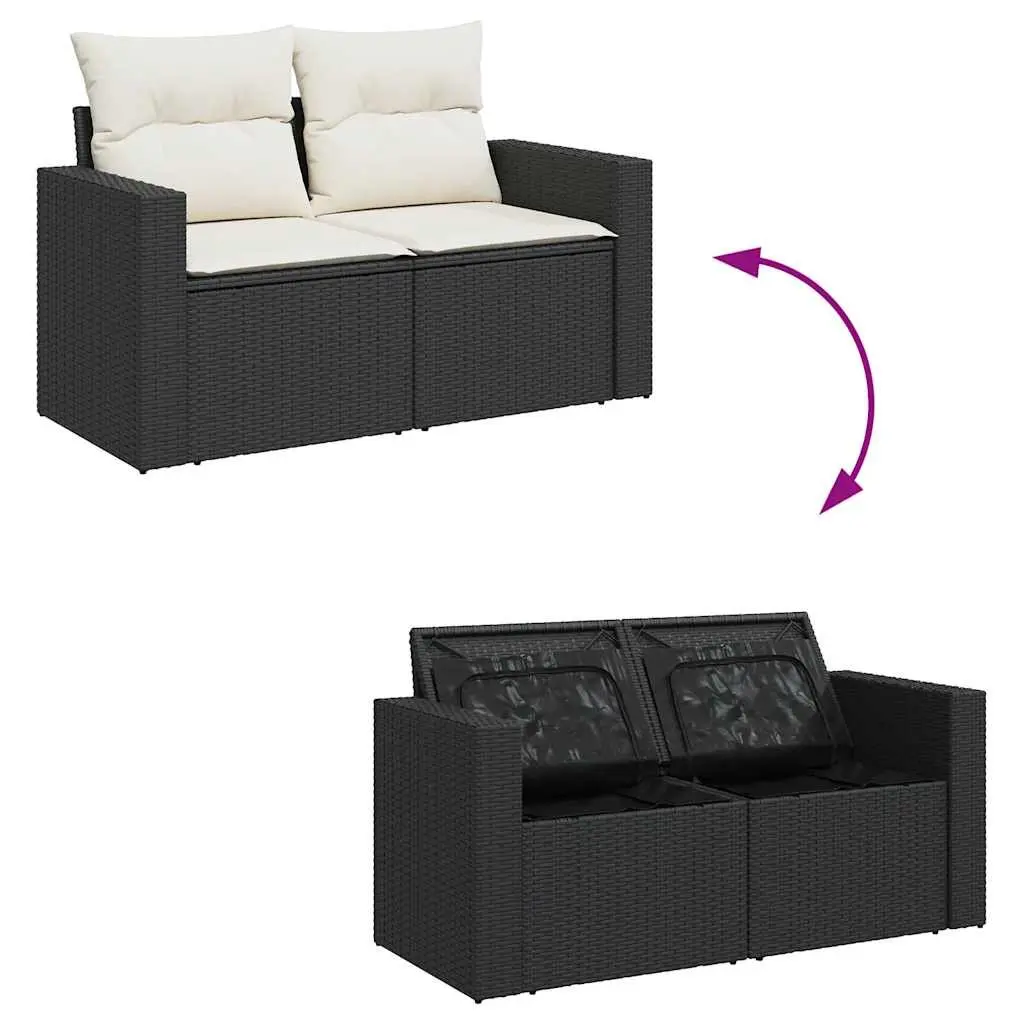 6 Piece Black Modular Patio Furniture Set