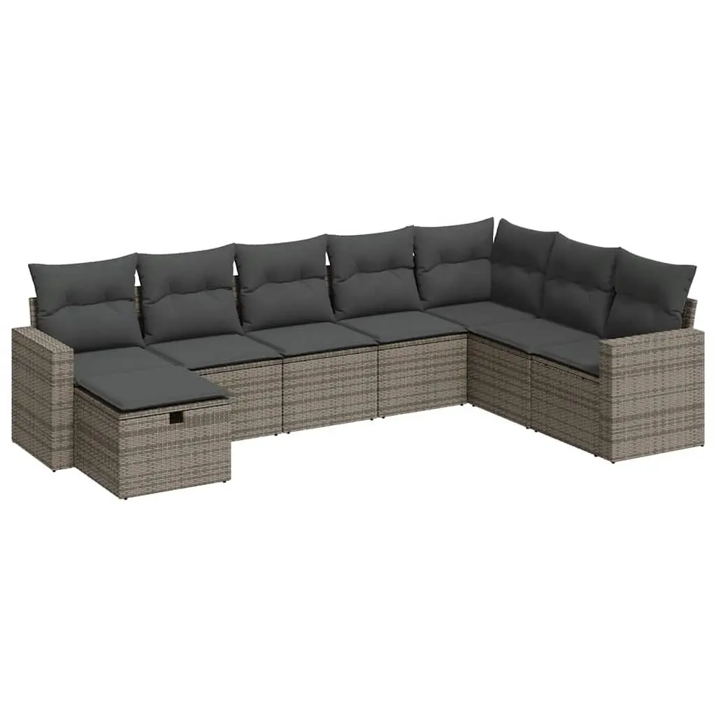 Garden Sofa Set Outdoor Furniture Modular Grey 8 Piece